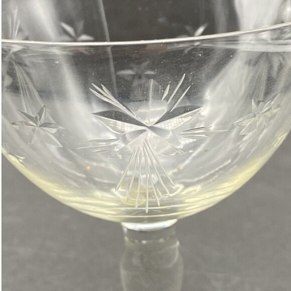 VTG Susquehanna Champagne Glass Hand Cut 6 Point Star Crystal Atomic Replacement - Picture 2 of 9